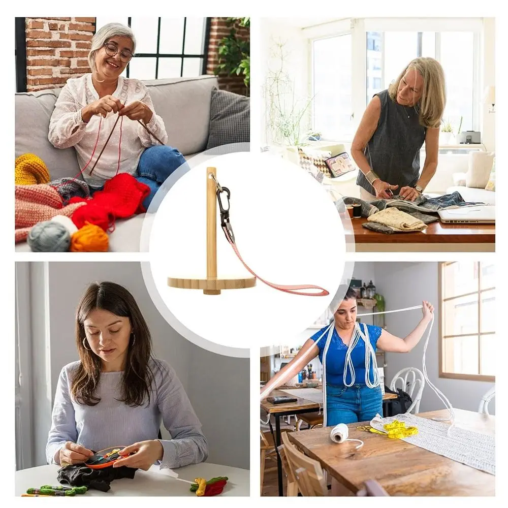 Durable Bamboo Wrist Yarn Holder With Wristband Portable Yarn Ball Holder Yarn Minder Spinner for Yarn Storage - Image 3