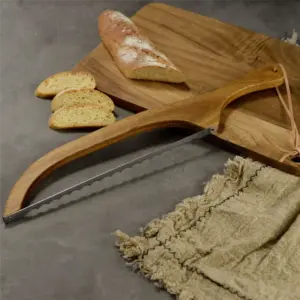 ABKJ-Bread Saw Sandwich Slicer Toast Saw Anti-Bending Wooden Bread Cutter For Homemade Bread