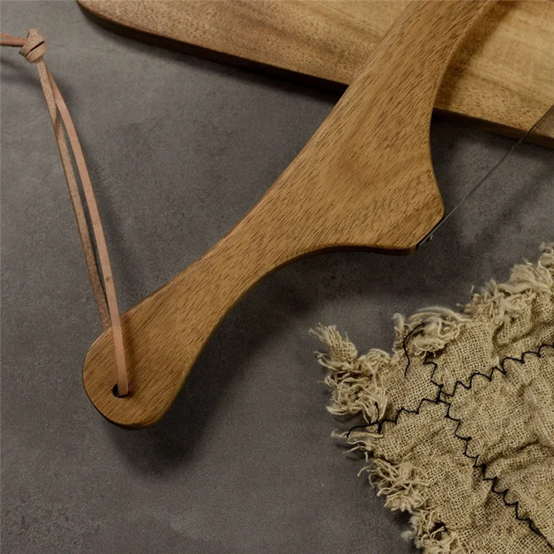 ABKJ-Bread Saw Sandwich Slicer Toast Saw Anti-Bending Wooden Bread Cutter For Homemade Bread - Image 3