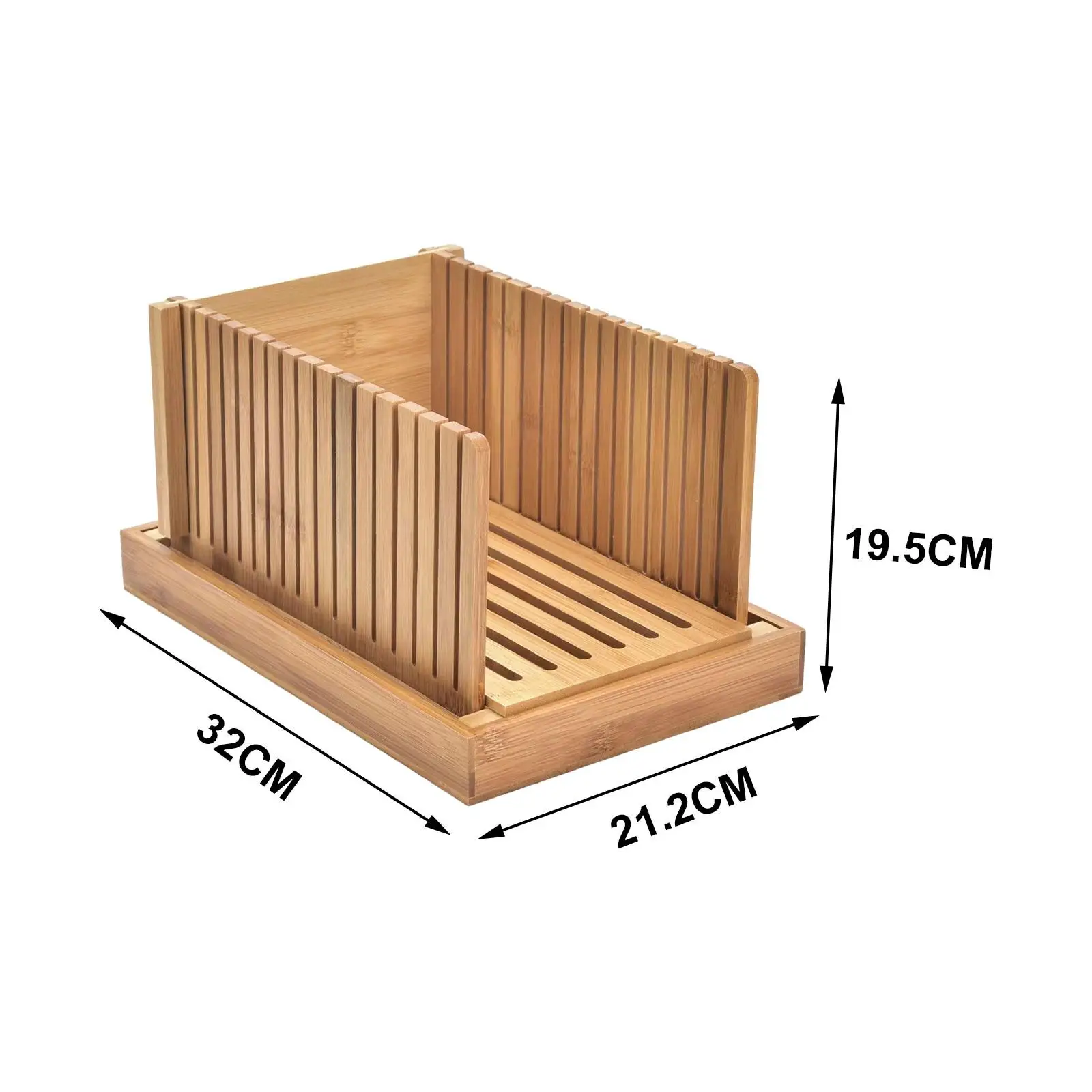 Premium Bamboo Bread Slicers with Crumb Tray Bread Slicers Machine Bread Loaf Slicers Folding for Bread Slicing Kitchen Baking - Image 6