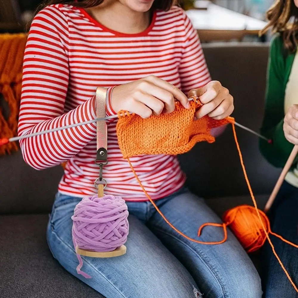Durable Bamboo Wrist Yarn Holder With Wristband Portable Yarn Ball Holder Yarn Minder Spinner for Yarn Storage - Image 2