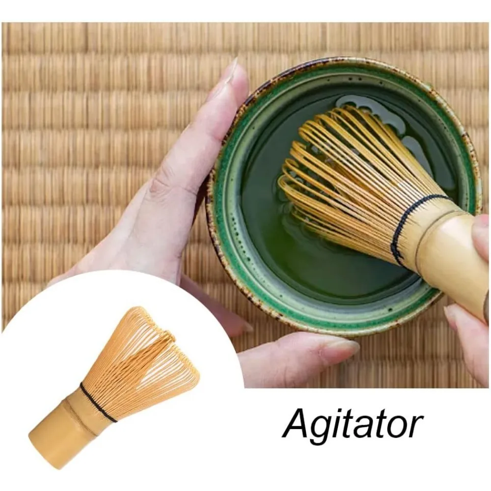 Matcha Whisk 100 Prong Natural Bamboo Tea Powder Whisk Semi Handmade Chasen for Making and Stirring Matcha, Golden Bamboo - Image 3