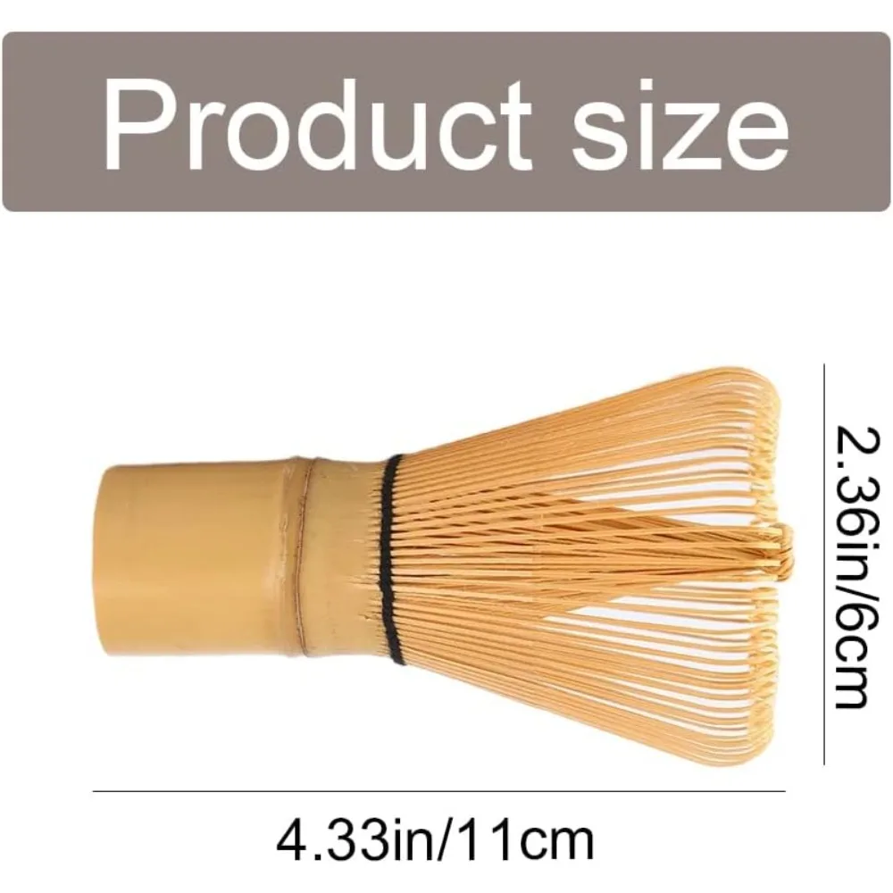 Matcha Whisk 100 Prong Natural Bamboo Tea Powder Whisk Semi Handmade Chasen for Making and Stirring Matcha, Golden Bamboo - Image 2