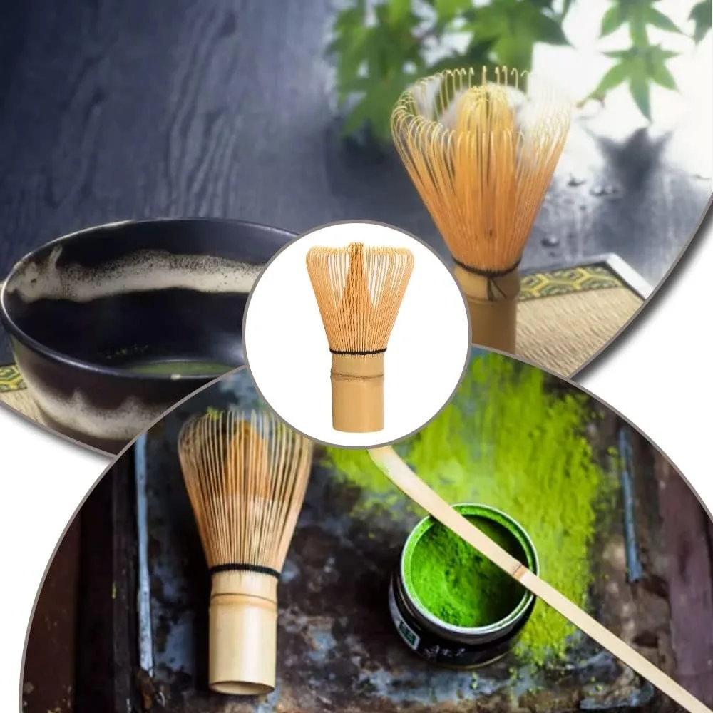 Matcha Whisk 100 Prong Natural Bamboo Tea Powder Whisk Semi Handmade Chasen for Making and Stirring Matcha, Golden Bamboo - Image 4