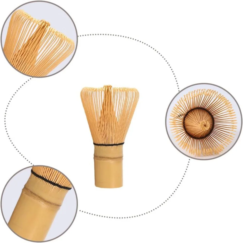 Matcha Whisk 100 Prong Natural Bamboo Tea Powder Whisk Semi Handmade Chasen for Making and Stirring Matcha, Golden Bamboo - Image 6