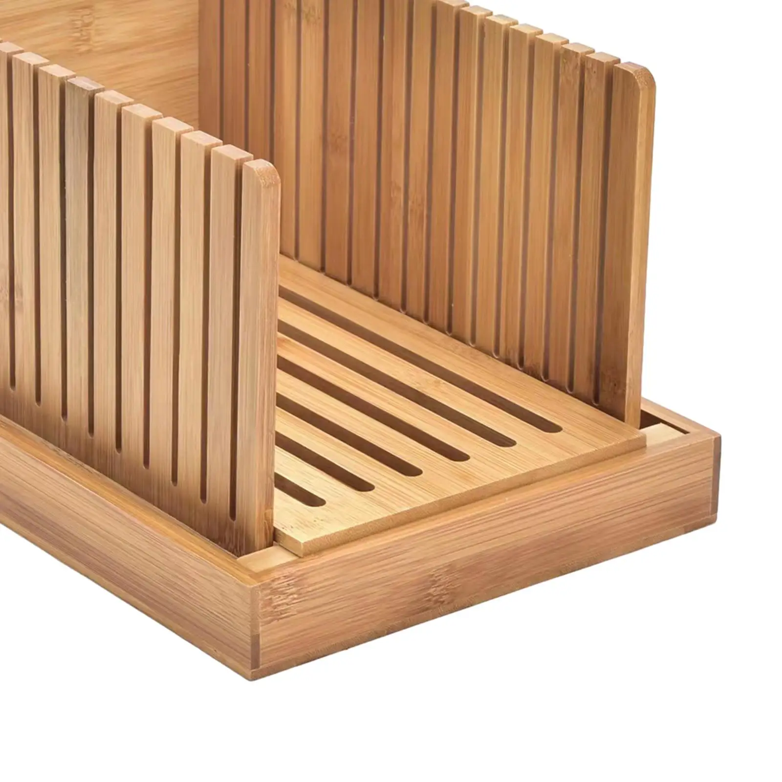 Premium Bamboo Bread Slicers with Crumb Tray Bread Slicers Machine Bread Loaf Slicers Folding for Bread Slicing Kitchen Baking - Image 5